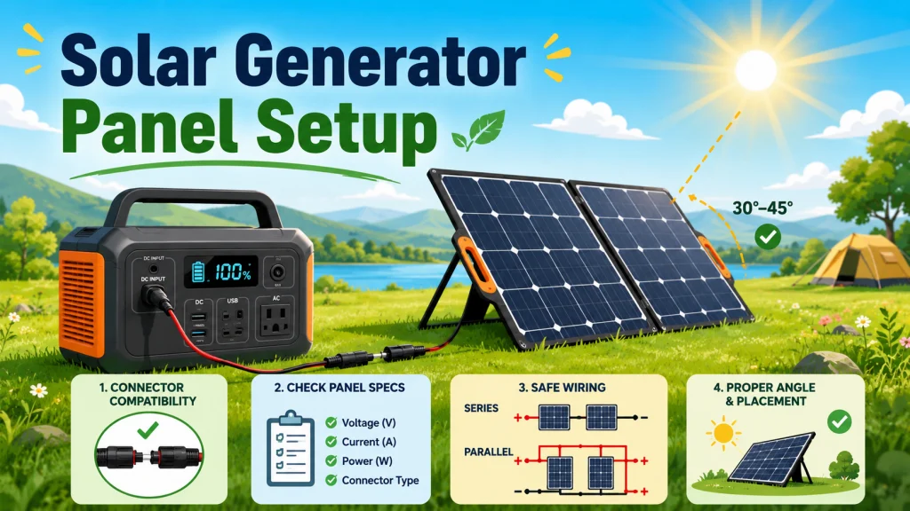Solar Generator Panel Setup