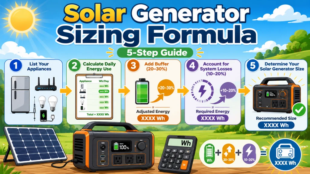 Solar Generator Sizing Formula