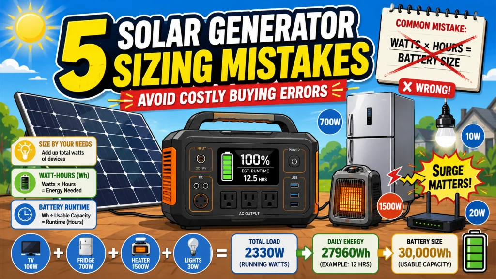 Solar Generator Sizing Mistakes