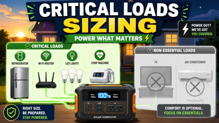 Solar Generator Critical Loads Sizing: How to Calculate What You Actually Cannot Afford to Lose