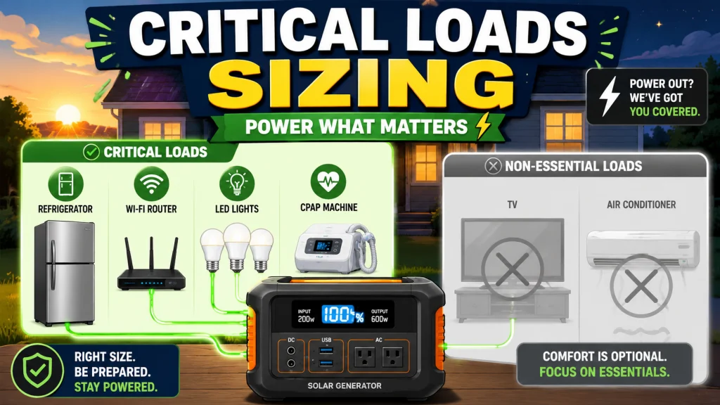 Solar Generator Critical Loads Sizing