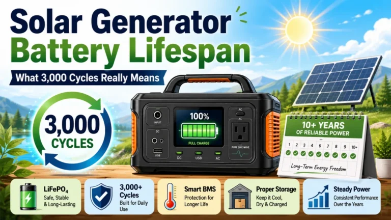 Solar Generator Battery Lifespan: What 3,000 Cycles Really Means for Your Years of Use